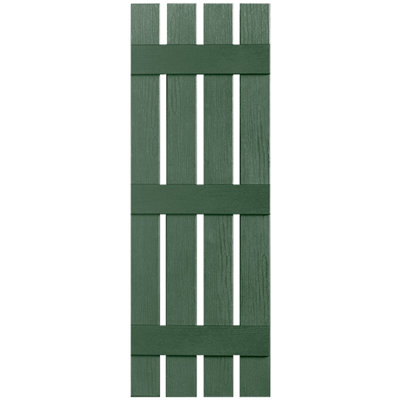 Three Batten, Four Board Open Vinyl Shutters Pair