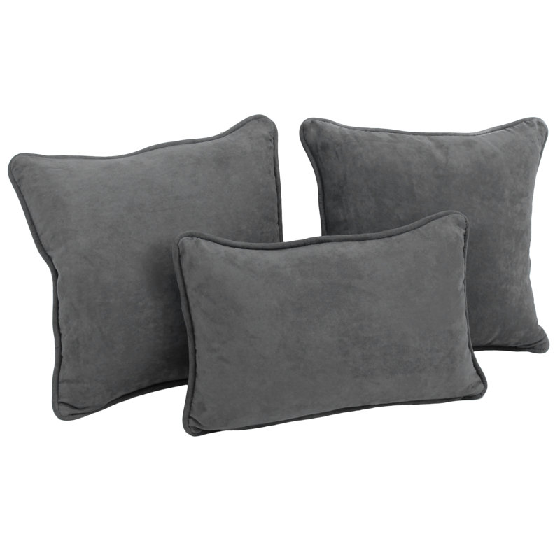 Ariatna Microsuede Reversible Throw Pillow, Gray