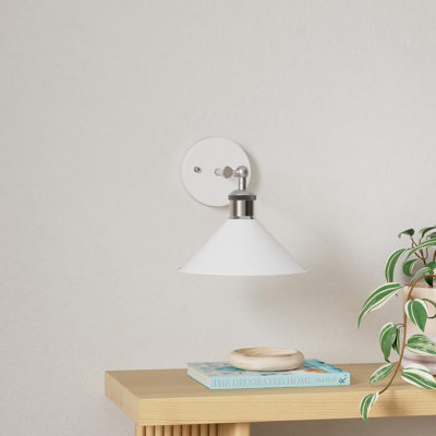 Wireless Battery Operated Wall Lights Set Of Two - Dimmable 3000K-6000K White Wall Sconces With Remote Control - Modern And Easy To Install For Bedroom And Living Room