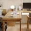 Bureau de direction en L en bois massif Burlywood-127522032