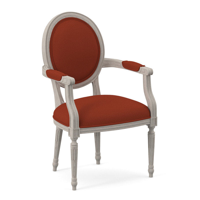 Chaise avec accoudoirs en tissu Dauphin, Bisque, Tangelo Margaret
