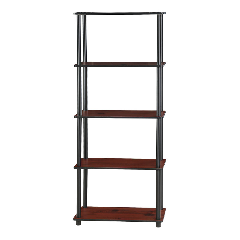 Maxine 59.9cm W Manufactured Wood Shelving Unit, Dark Cherry/Black