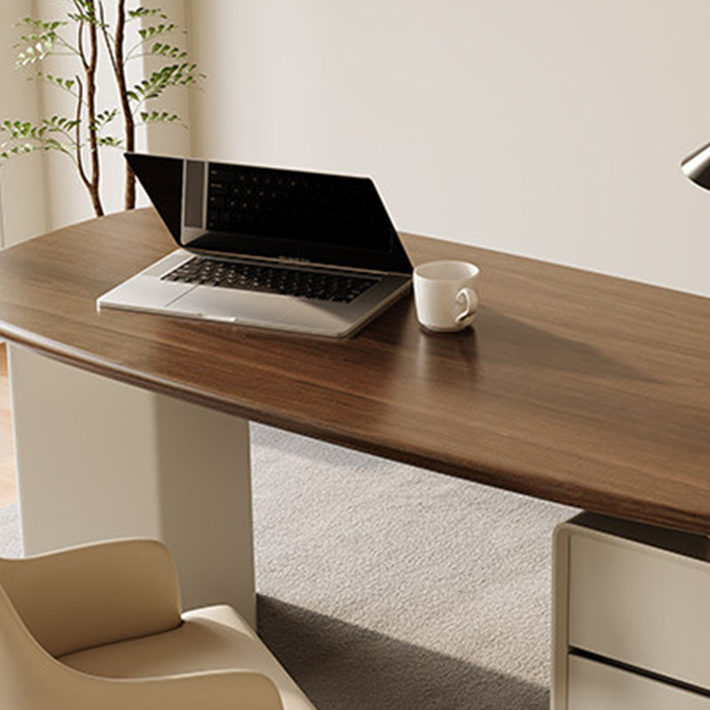 Stylish High-End Solid Wood Desk, 29.52" H x 62.99" W x 25.59" D