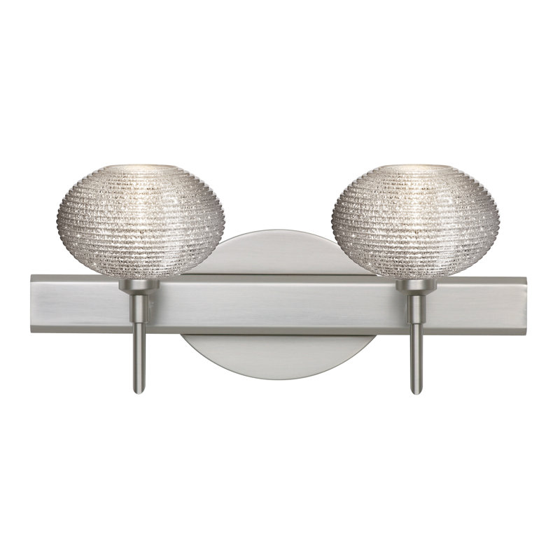 Éclairage pour meuble-lavabo 2 lumières Lasso, Nickel satiné, Paillettes, Incandescent