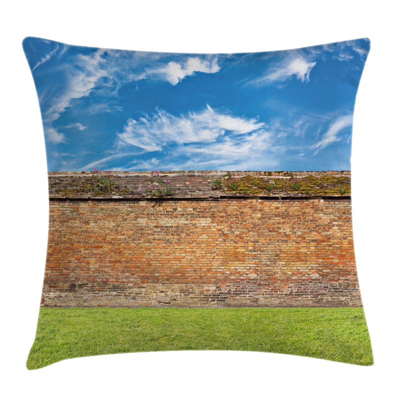 Housse de coussin décoratif d’intérieur/extérieur 28" à champ murale brique achitecture