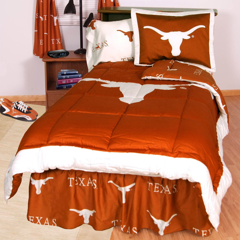 NCAA Sateen Comforter, King Comforter + 7 Additional Pieces, Texas