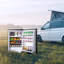 Réfrigérateur 116,2 pte 116v avec congélateur, réfrigérateur à double mode de voyage (5 ℉ -50 ℉) avec refroidisseur de compresseur portatif à DEL pour bateau, caravane, camion et camping, 12 / 24v DC, noir