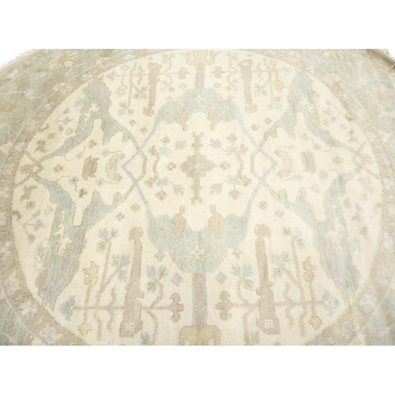 Tapis oriental rond Oushak Chobi Mute