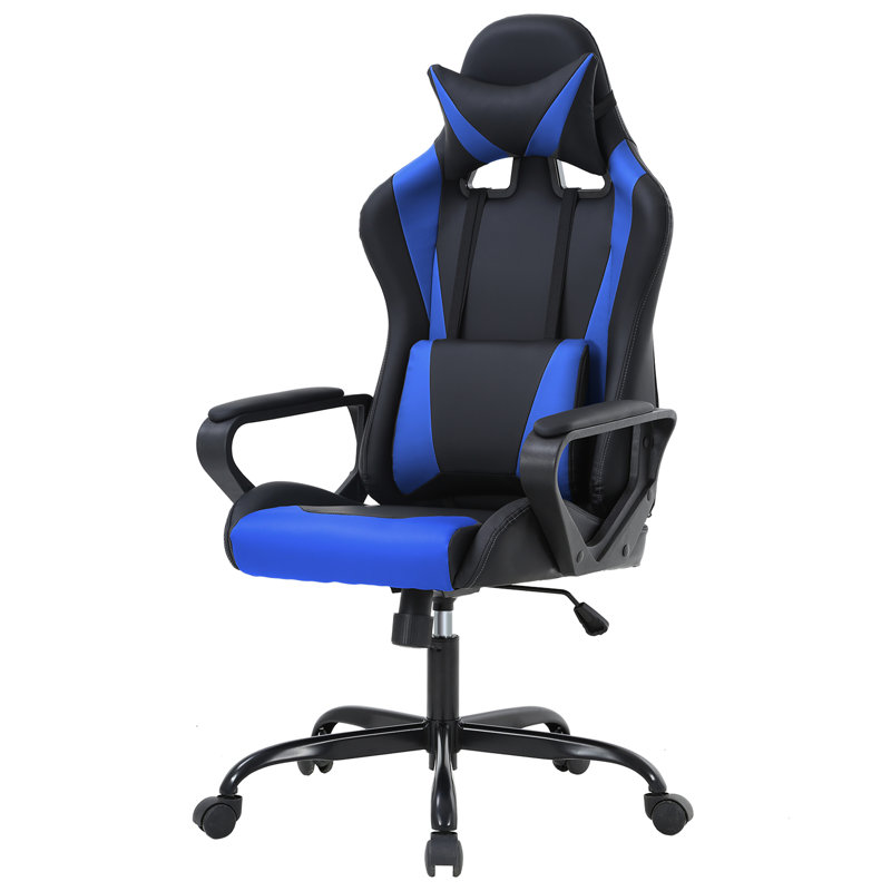Fauteuil de jeu Gaming Chair, Bleu et noir