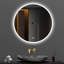 Miroir rond de salle de bain 32 po à DEL avec meuble-lavabo à fixation murale, anti-buée, 3 lumières à température de couleur réglable et à intensité variable, miroir de maquillage pour la chambre à coucher et la salle de bain, miroir intelligent pour la décoration intérieure moderne