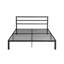 Grand lit en métal gris anthracite - construction, nuits calmes, processus d'assemblage facile, fonction de rangement, aucun sommier requis, convient à toutes les tailles de matelas, taille de poids de 600 lb