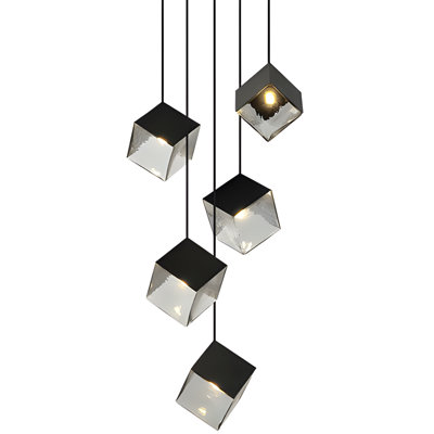 5-light Cube Cluster Multi Pendant Lamp