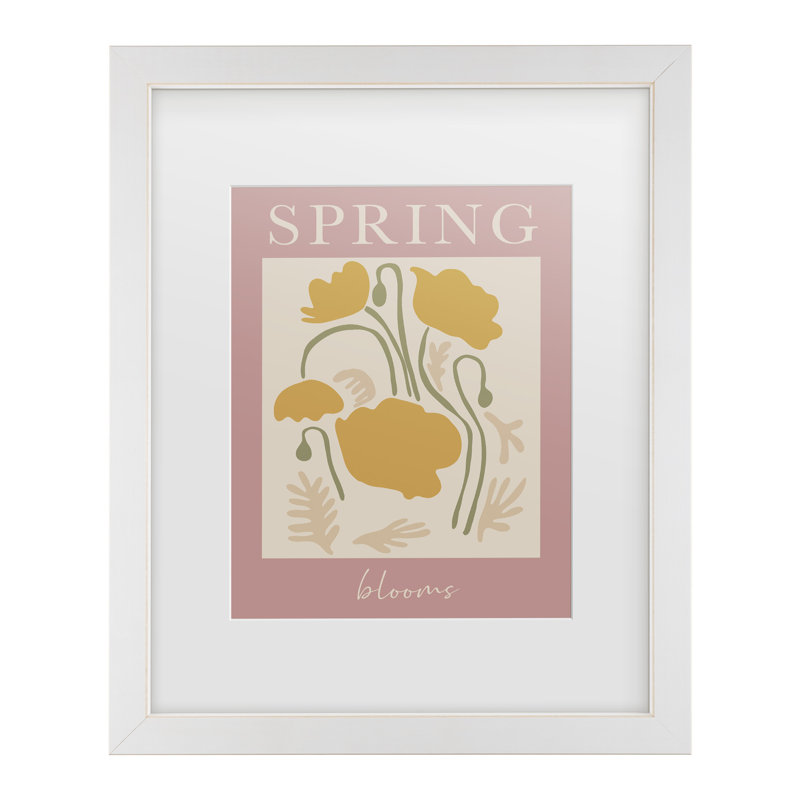 «Grace», art numérique encadré «Springblooms Ratioiso Matted», H 18 po x l 22 po, Cadre blanc