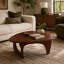 Table basse en noyer de 34,25 po, table d'appoint en bois massif multi-couches pour le salon