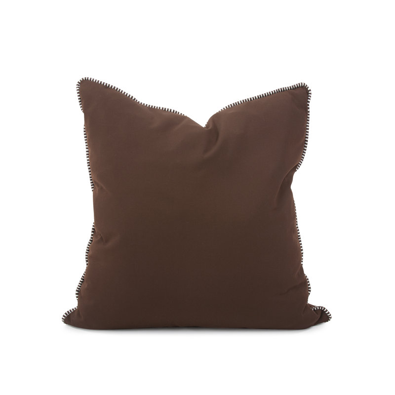 Delijah Square Indoor/Outdoor Pillow Cover & Insert, 24" x 24", Seascape Charcoal