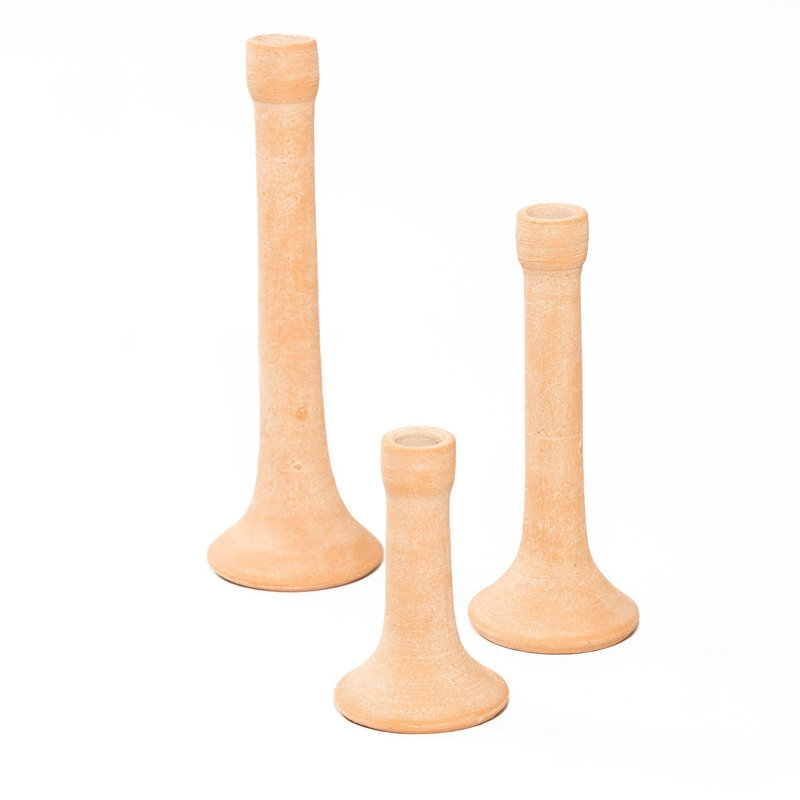 Bougeoir de table en argile Elion, H 6 po x l 3,75 po x P 3,75 po