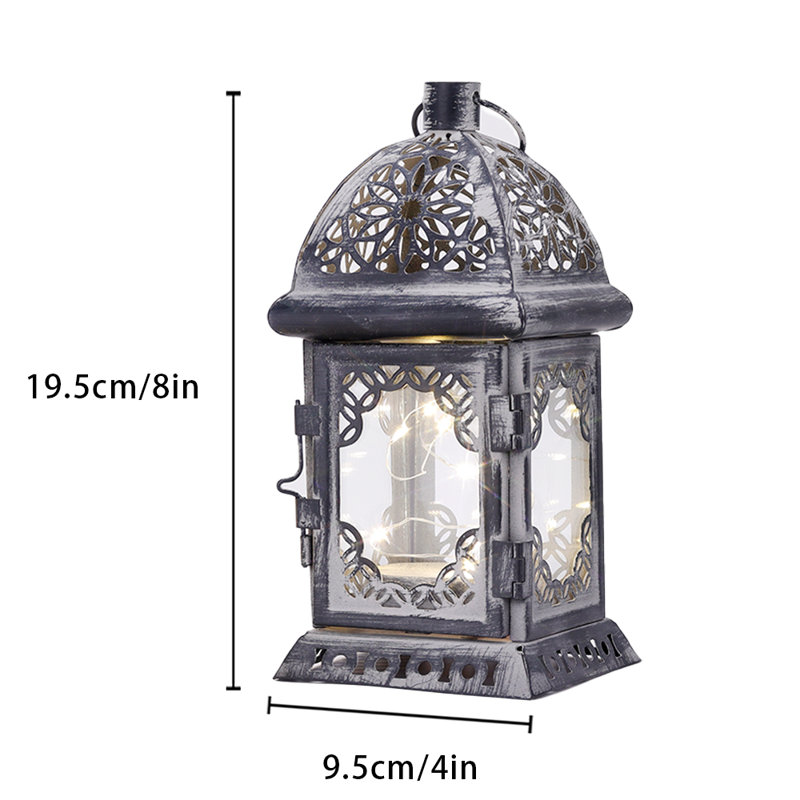 7.68'' Battery Powered Outdoor Lantern, Gray