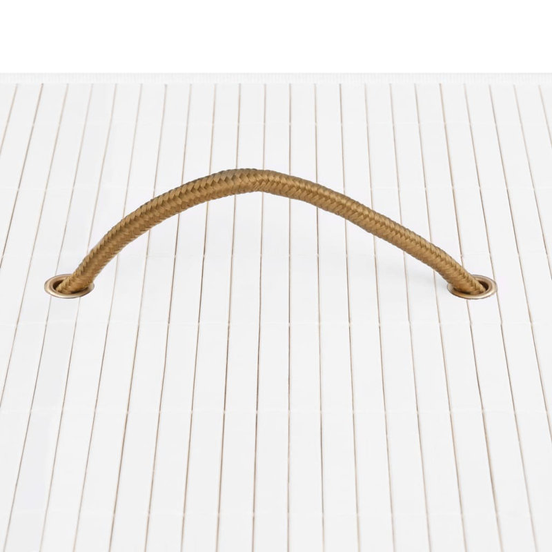 Bamboo Laundry Basket, White, Small (60 cm x 40 cm x 30 cm)