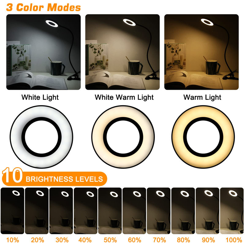 Cadrian Clip On Lamp, Grey