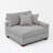 Upholstered Gray Chenille Armchair with Pillow Back, One Arm Single Chair Module Part For Sectional Sofa-271202502-298077862