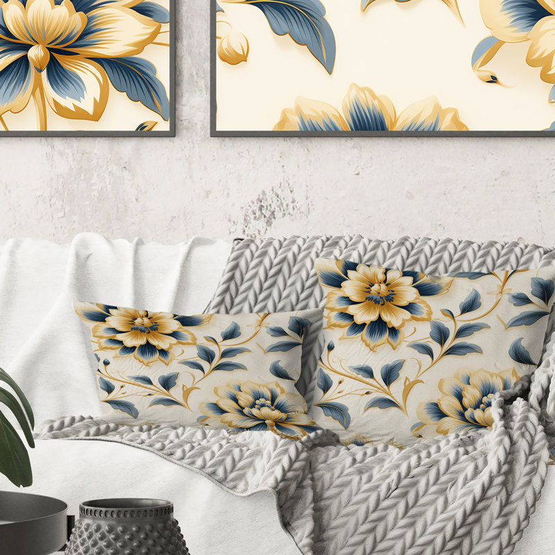 Coussin décoratif à motif contemporain Victorian, 18 po x 18 po