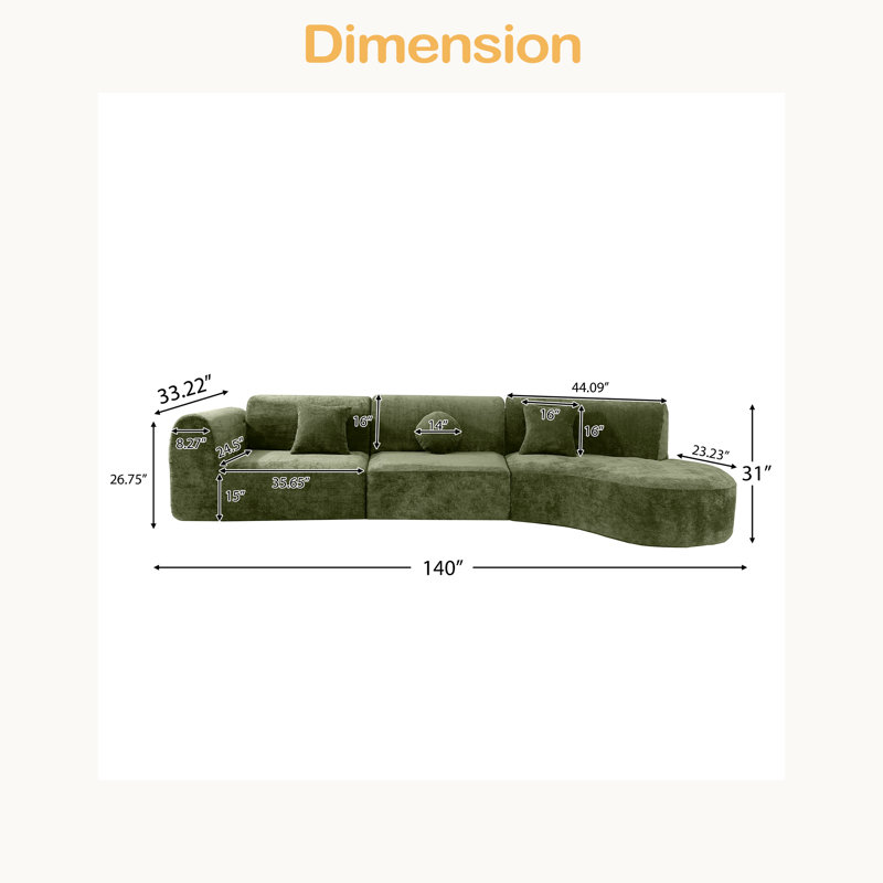 Ensemble de conversation 3 pièces 140 po, Polyester vert