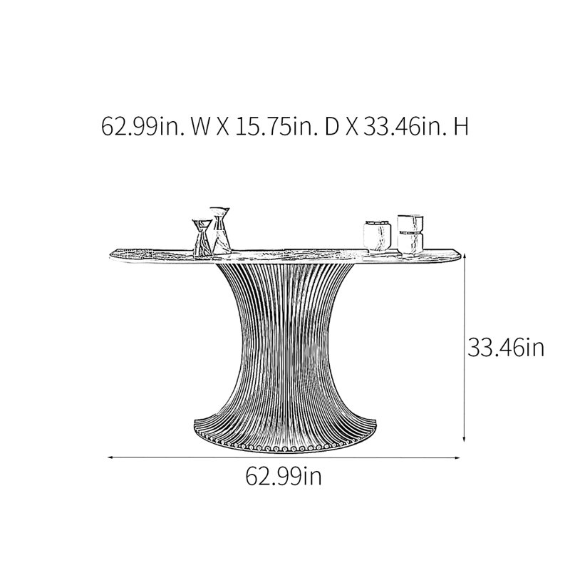 Console Modern Luxury Art, H 33,46 po x l 62,99 po x P 15,75 po, Argent argent