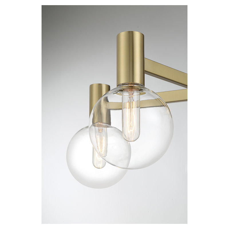 Rorem 5 - Light Shaded Modern Linear Chandelier in Brass, Brass, 5 Lights