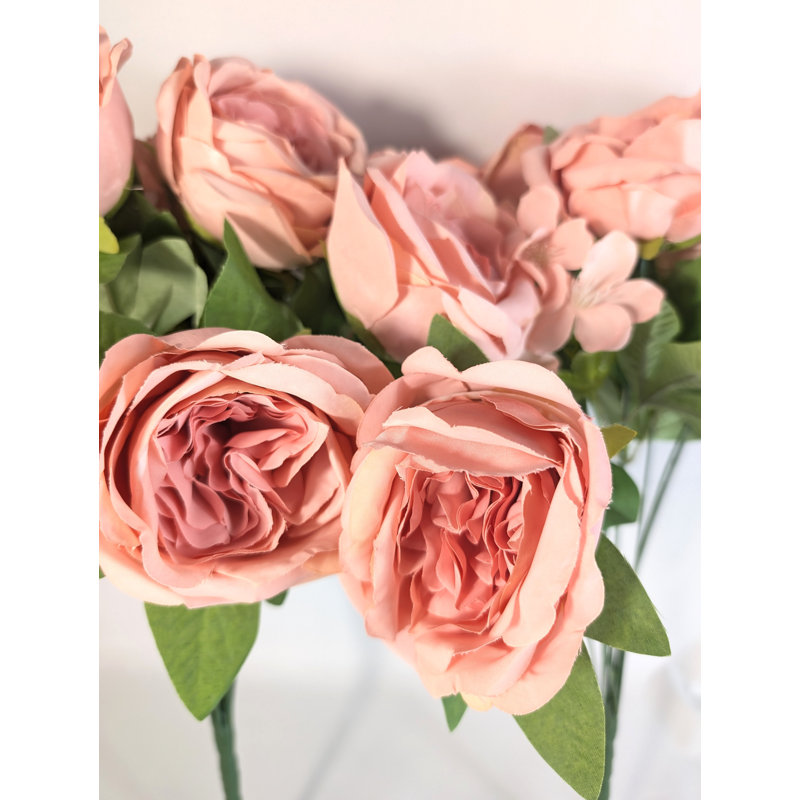 Fleurs de pivoines en soie, Rose