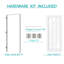 Dalle de porte intérieure en verre transparent 15 Lite - Porte en panneau de fibres à densité moyenne blanche pré-suspendue avec cadre réglable à droite (porte et cadre livrés séparément)-411770219-411770218