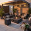 Square Propane Outdoor Fireplace