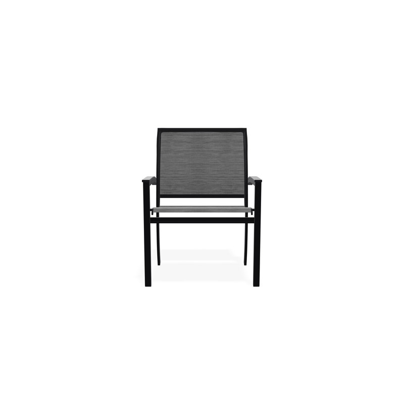 Chaise de café empilable en aluminium Bazza, Gris anthracite Collect, Noir