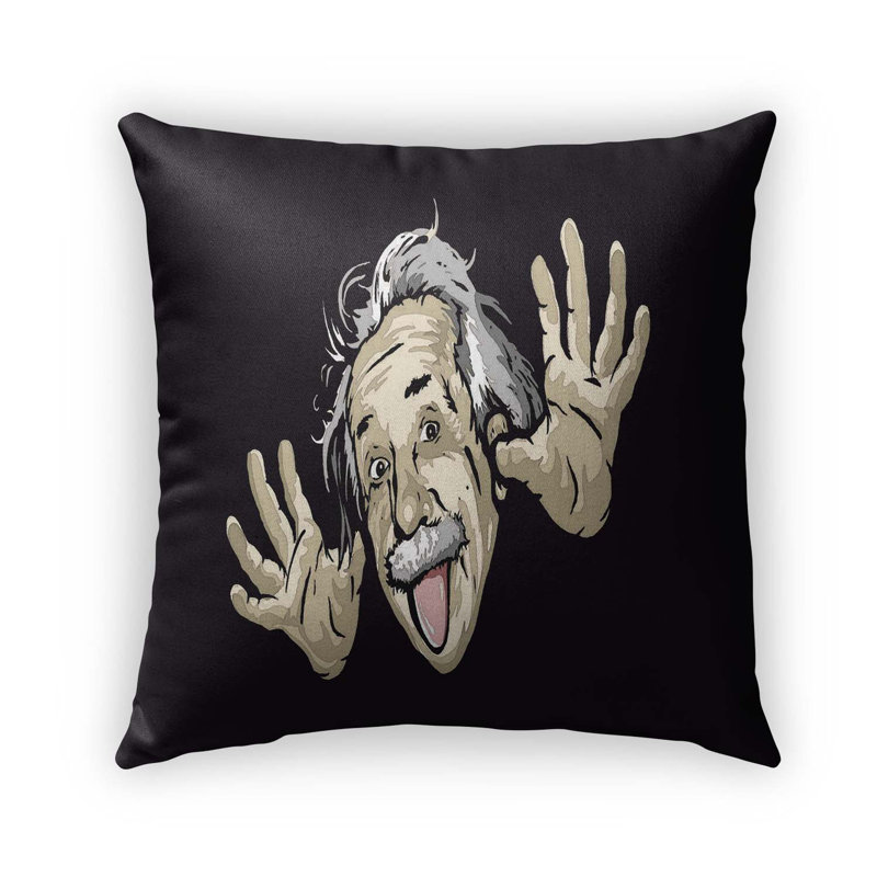 Housse de coussin pour l’extérieur à motif carré Einstein, 18" x 18"