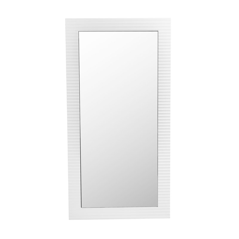 Jakaree Wood Rectangle Mirror, Pearl White