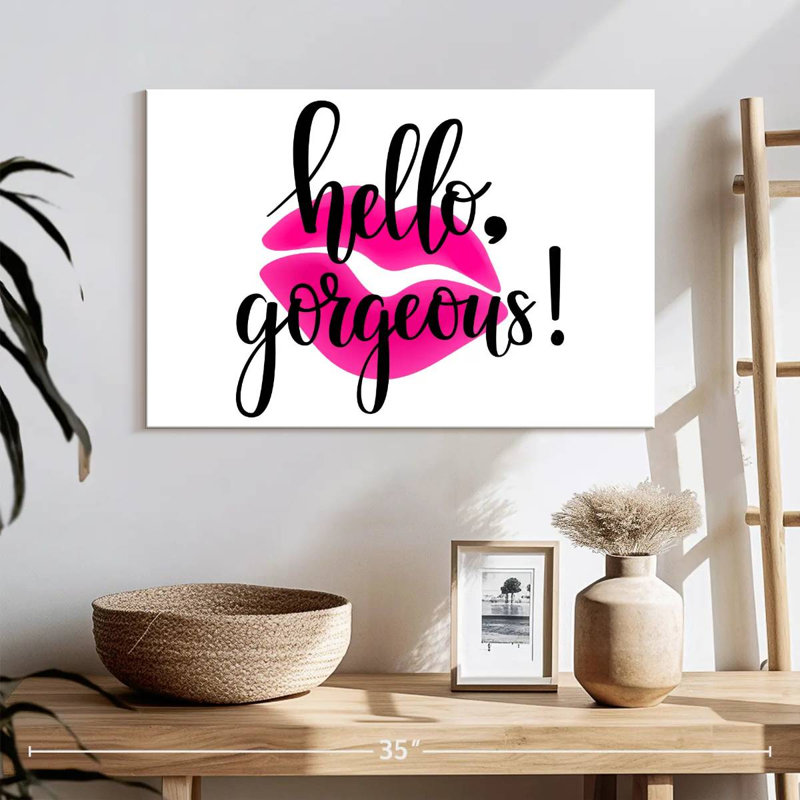 Hello Gorgeous Kiss Canvas Print, 16" H x 24" W x 1.25" D