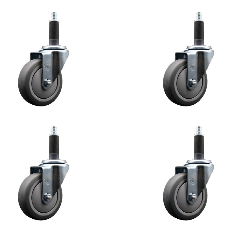 Ensemble de roulettes extensibles en caoutchouc thermoplastique pivotant 1 po SCC