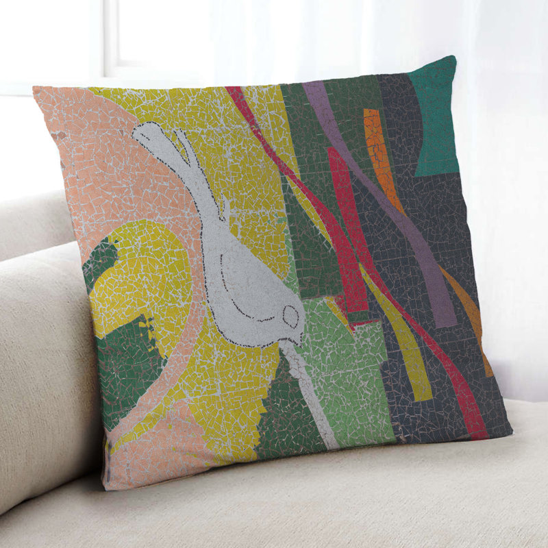 Abstract Mosaic 10 Throw Pillow, Synthetic