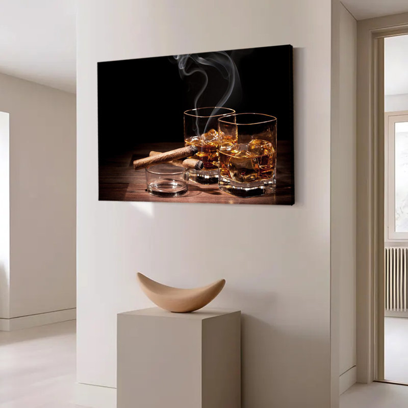 Whisky et cigare, art mural, 24 po x 36 po