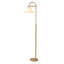 Lampe sur pied arquée 68 po en laiton avec abat-jour en tissu blanc 68 po