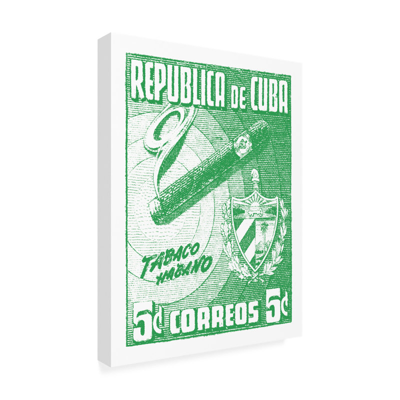 Art sur toile «Wild Apple Portfolio», «Cuba timbre brillant 11», H 47 po x l 35 po x P 2 po