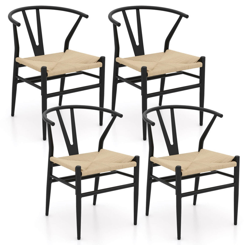 Fauteuils de cuisine Modern, 4, Noir/naturel