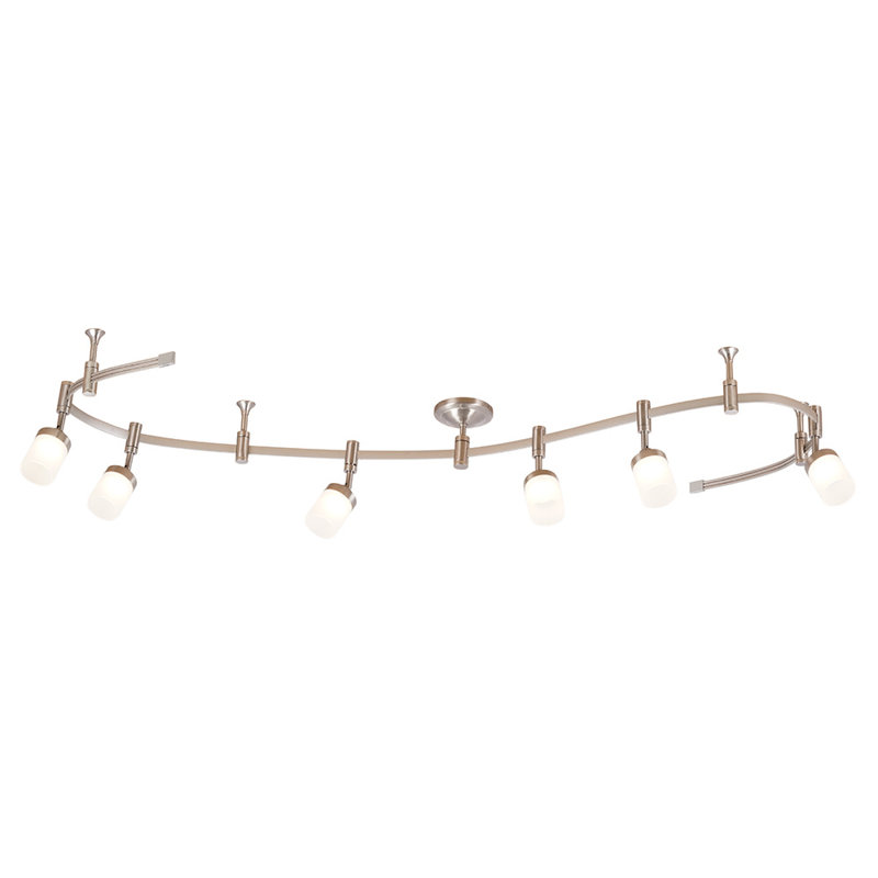 Flex Track 6-Light LED Track, Brushed Nickel, White