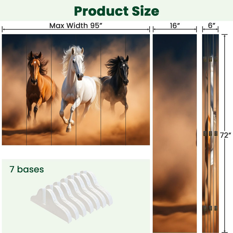 Paravent 6 panneaux paravent Royal Majestic, 6, H 71 po x l 96 po x P 1 po