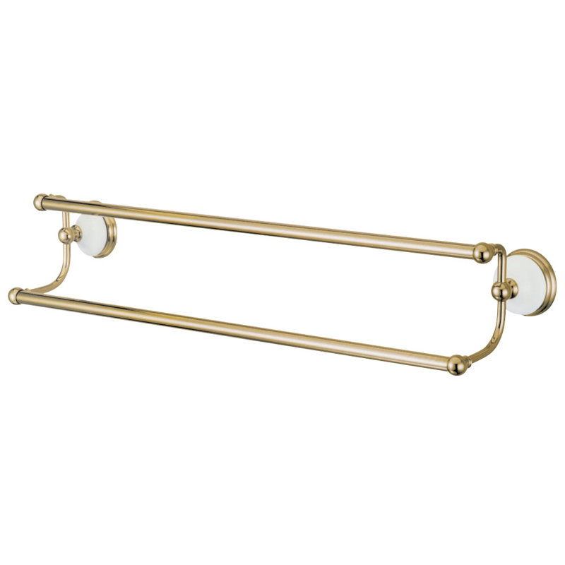 Victorian 24" Dual Towel Bar, Polished Brass