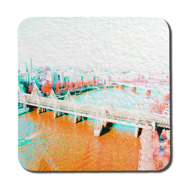Square 6 Piece Coaster Set, Orange