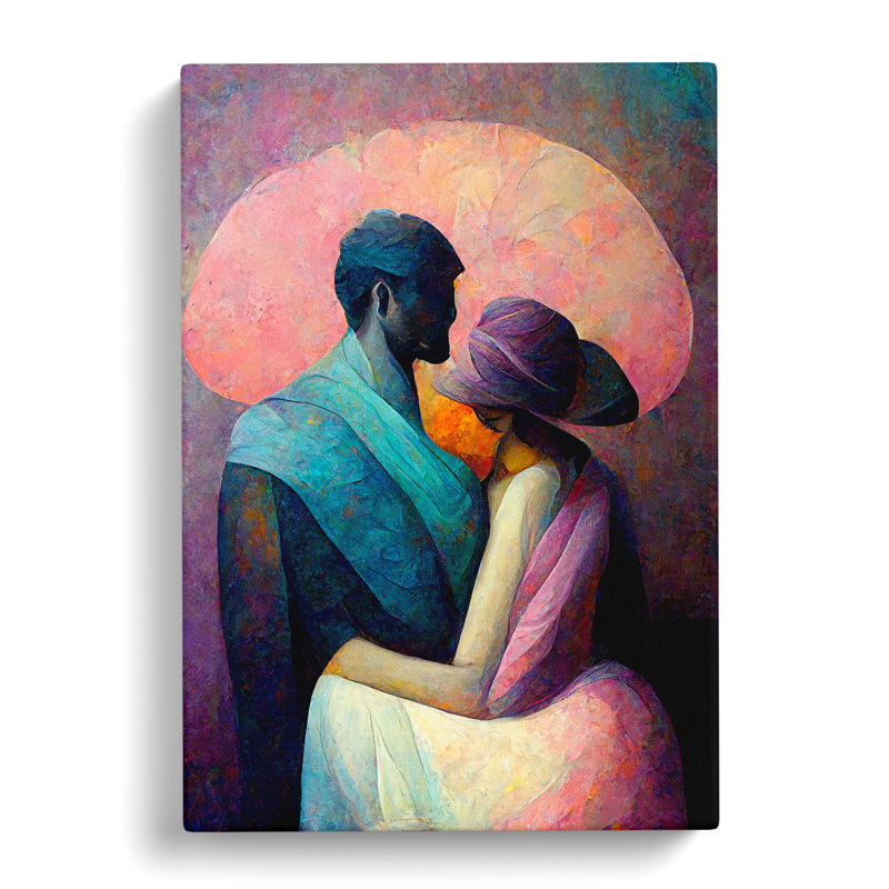Man And Woman Abstract - Wrapped Canvas Print, 76cm H x 50cm W x 3cm D