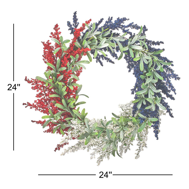 Couronne de polyester patriotique Astilbe 24 po