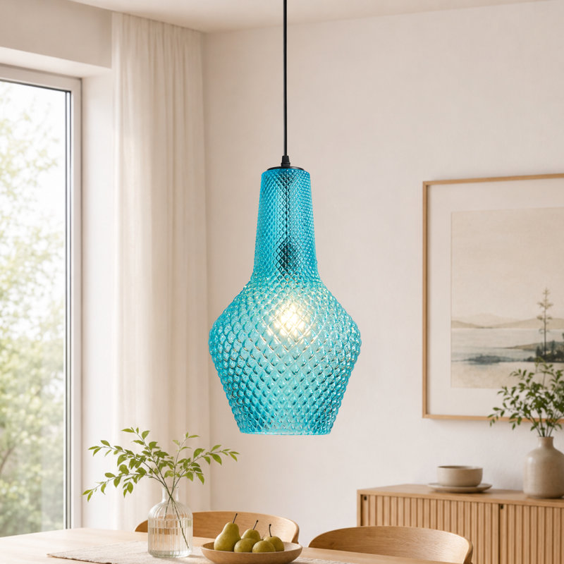 Luminaire suspendu simple à 1 lumière, Bleu