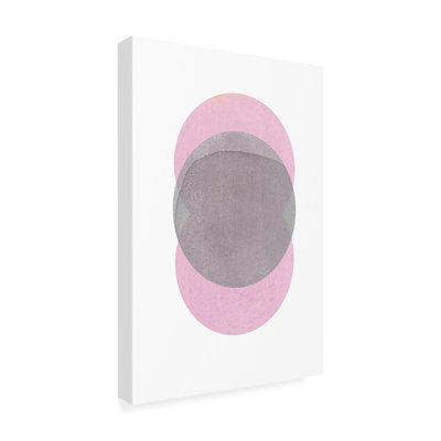 Gray Pink Circles by Louise Van Terheijden - Wrapped Canvas Print