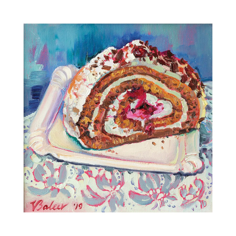 Black Forest Cherry Pie 1 Piece Wrapped Canvas Painting, 45.72 cm H x 45.72 cm W x 1.91 cm D